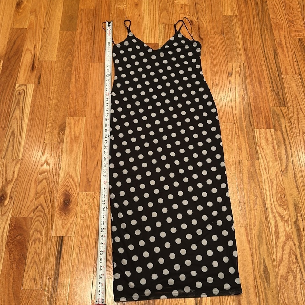 AFRM Black and White Polka Dot Spaghetti Strap Midi Dress.  Size L.  Sold out! - Picture 12 of 12
